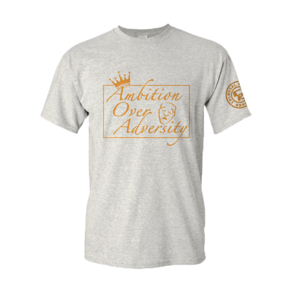 GLOW IN THE DARK COLLECTION - AMBITION WITH CROWN - ORANGE ON HEATHER GREY