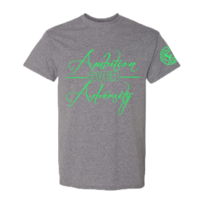 GLOW IN THE DARK COLLECTION - AMBITION CURSIVE - GREEN ON GRAY