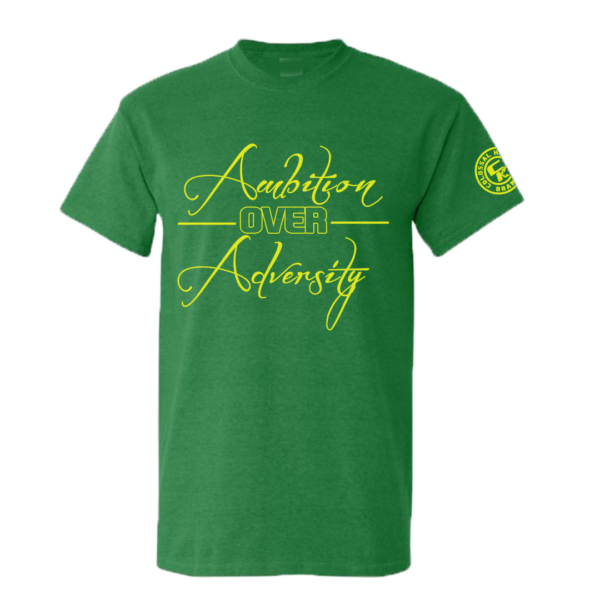 GLOW IN THE DARK COLLECTION - AMBITION CURSIVE - YELLOW ON GREEN