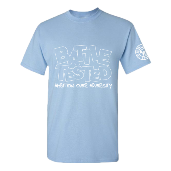GLOW IN THE DARK COLLECTION - BATTLE TESTED - WHITE ON SKY BLUE