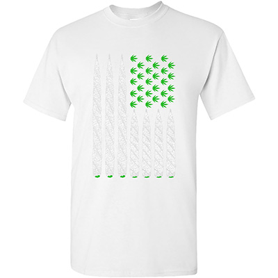420 FLAG - WHITE T